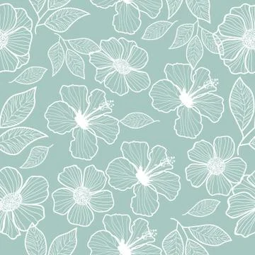 Vector flowers seamless pattern with hand drawn decorative elements Stock Illustration