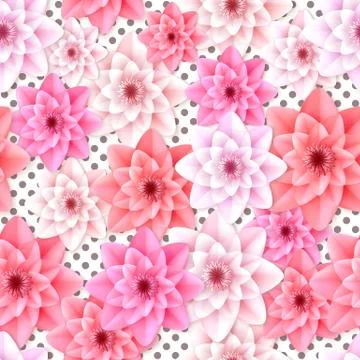 Vector flowers seamless pattern Illustrazione stock