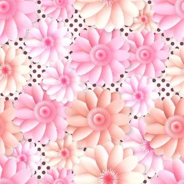 Vector flowers seamless pattern Stock Illustration