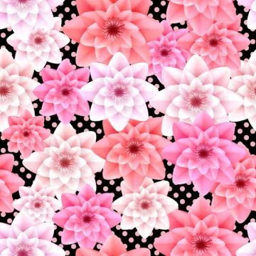 Vector flowers seamless pattern Illustrazione stock