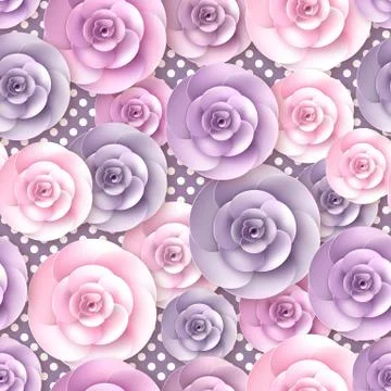 Vector flowers seamless pattern Stock Illustration