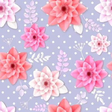 Vector flowers seamless pattern Stock Illustration