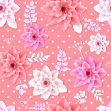Vector flowers seamless pattern Illustrazione stock