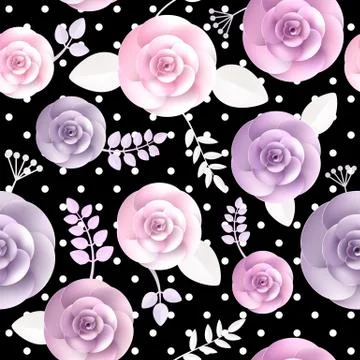 Vector flowers seamless pattern Illustrazione stock