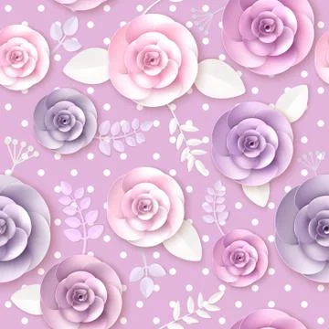 Vector flowers seamless pattern Stock Illustration