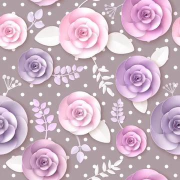 Vector flowers seamless pattern Stock Illustration