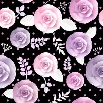 Vector flowers seamless pattern Illustrazione stock