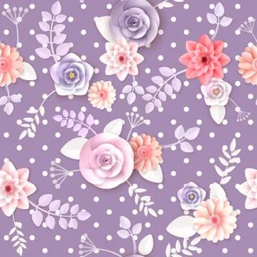 Vector flowers seamless pattern Stock Illustration