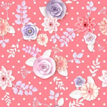 Vector flowers seamless pattern Stock Illustration