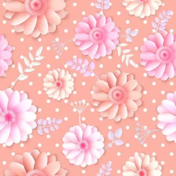 Vector flowers seamless pattern Illustrazione stock