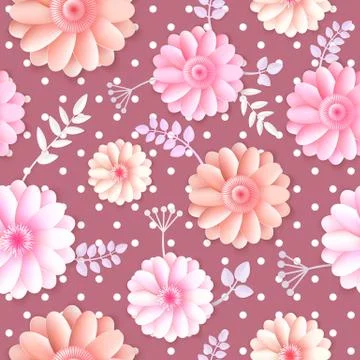Vector flowers seamless pattern Stock Illustration