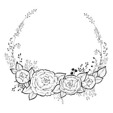 Vector flowers set. Beautiful wreath. Elegant floral collection with isolated Stock Illustration