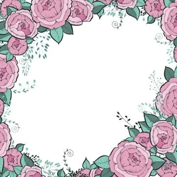 Vector flowers set. Beautiful wreath. Elegant floral collection with isolated Stock Illustration