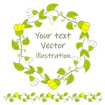 Vector flowers set. Beautiful wreath. Design for invitation, wedding Illustrazione stock