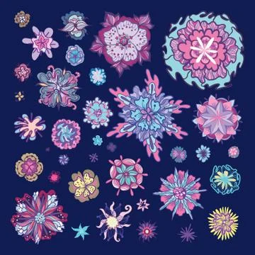 Vector Flowers Set Stock Illustration