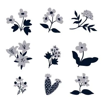 Vector flowers set Stock Illustration