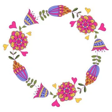Vector flowers wreath Stock Illustration