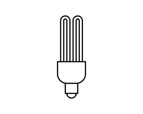 Vector fluorescent lamp. Silhouette of a fluorescent tube. Concept of light,  Stock Illustration