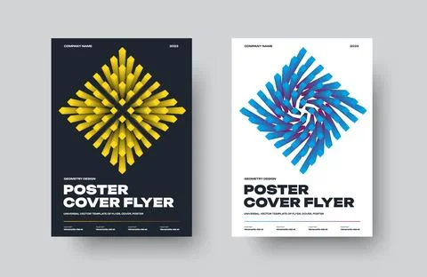 Vector flyer with a bright design, a poster with gradient elements in a rho.. 스톡 일러스트