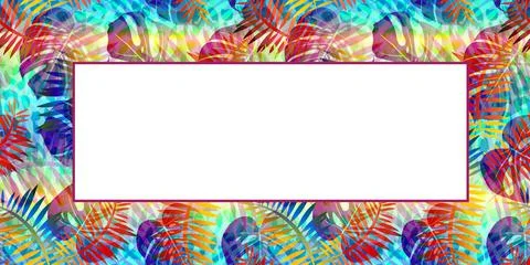 Vector flyer design with monstera leaves. Copy Space. cover design background. Stock Illustration