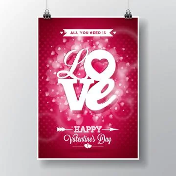 Vector Flyer illustration on a Valentine's Day theme Stock Illustration