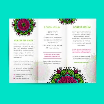 Vector Flyer oriental design Layout template, size A5. Islam, Arabic, Indian, Stockillustratie