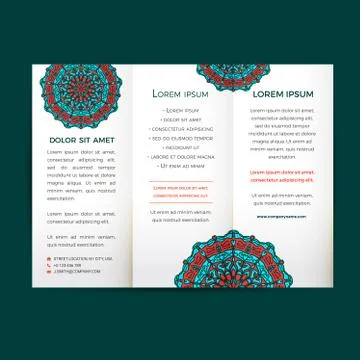 Vector Flyer oriental design Layout template, size A5. Islam, Arabic, Indian, Stock Illustration