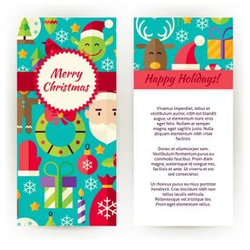 Vector Flyer Template of Merry Christmas Objects and Elements Stock Illustration