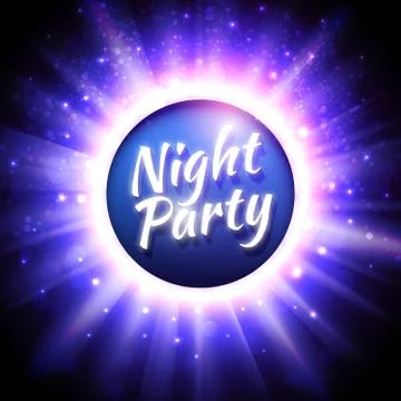 Vector flyer template for night party Stock Illustration