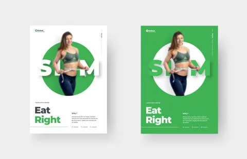 Vector flyer template for print, social media advertising. Stock Illustration