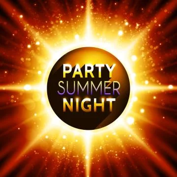 Vector flyer template for summer night party Stock Illustration