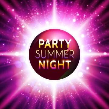 Vector flyer template for summer night party Stock Illustration