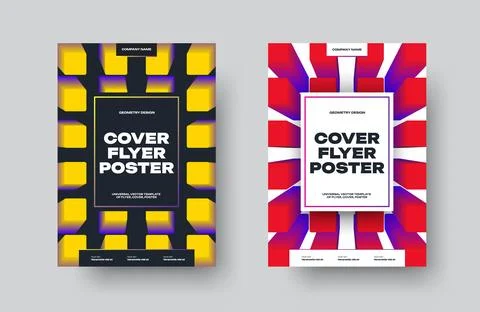 Vector flyer with white, black place for text, yellow, red gradient illustr.. Stock Illustration