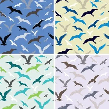 Vector flying birds. Abstract seamless pattern Stock-Illustration