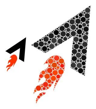 Vector Flying Rocket Collage of Small Circles Stock Illustration