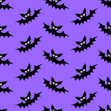 Vector flying vampire bats seamless pattern. Halloween backgrounds and textur Stock Illustration