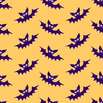 Vector flying vampire bats seamless pattern. Halloween backgrounds and text.. Stock Illustration