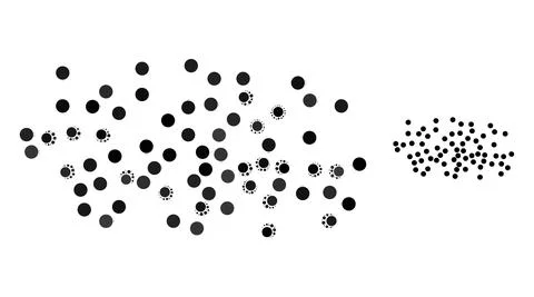 Vector Fog Particles Mosaic of Small Circles Illustrazione stock