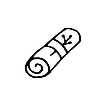 Vector folded towel in doodle style Stock Illustration
