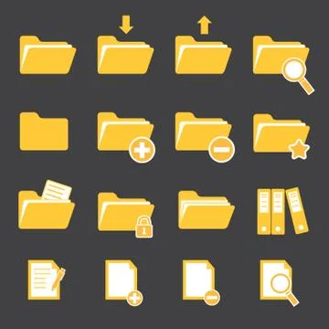 Vector folder icon set Stock Illustration