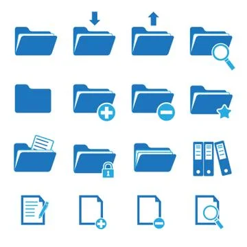 Vector folder icon set Stock Illustration