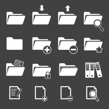Vector folder icon set Stock Illustration