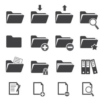 Vector folder icon set Stock Illustration