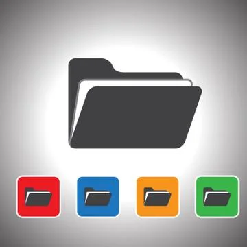 Vector folder icon set Stock Illustration