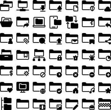 Vector of Folder Icon Set. Perfect for user interface, new application Stock Illustration