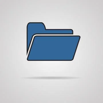 Vector folder icon with shadow. Illustration EPS10 Stock Illustration