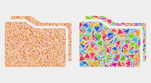 Vector Folders Mosaic Icon of Triangle Elements Stock Illustration