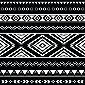 Vector folk seamless aztec ornament, ethnic pattern Stock Illustration
