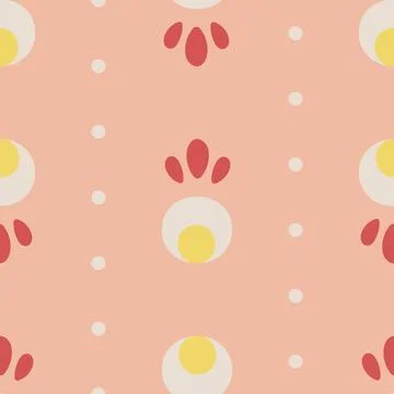 Vector Folklore Simple Fruit Buds on Orange seamless pattern background. Perfect Illustrazione stock