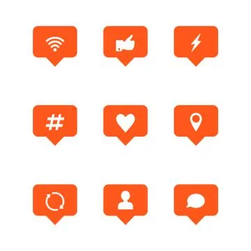 Vector Like, Follower, Comment Icon Set Stock Illustration